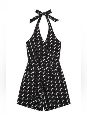 BCBG GEN Romper Size Small - Black/White Pattern